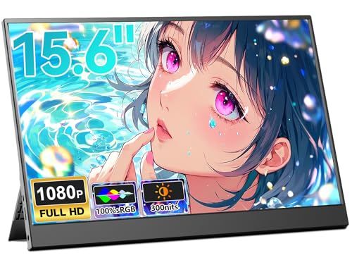 LivElect モバイルモニター 15.6インチ 1920*1080 モバイルディスプレイ ポータブルモニター IPS液晶パネル 非光沢画面 薄型 軽量 自立型スタンド USB Type-C ミニHDMI PS4/XBOX/Switch/P 04b2dccb