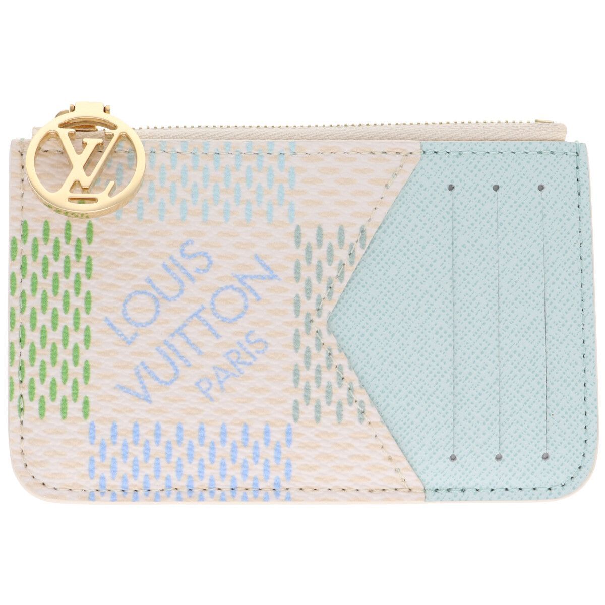 【中古】 LOUIS VUITTON ルイ・ヴィトン カードケース ポルト カルト・ロミー N40639 ダミエ・リシャス グリーン フラグメントケース コインケース ウォレット 財布 26019293 RS