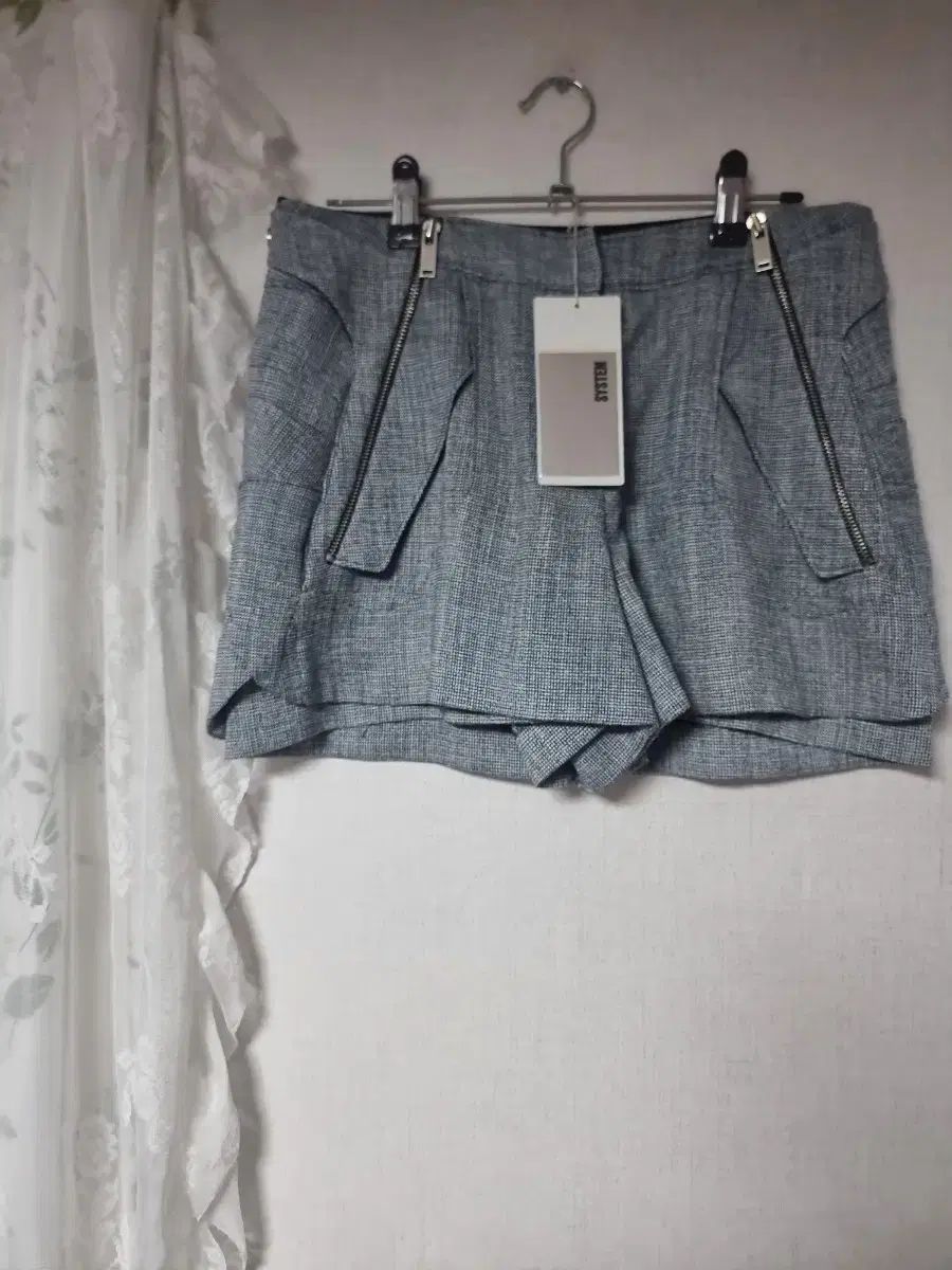 システム テクスチャ ジッパー ハーフパンツ