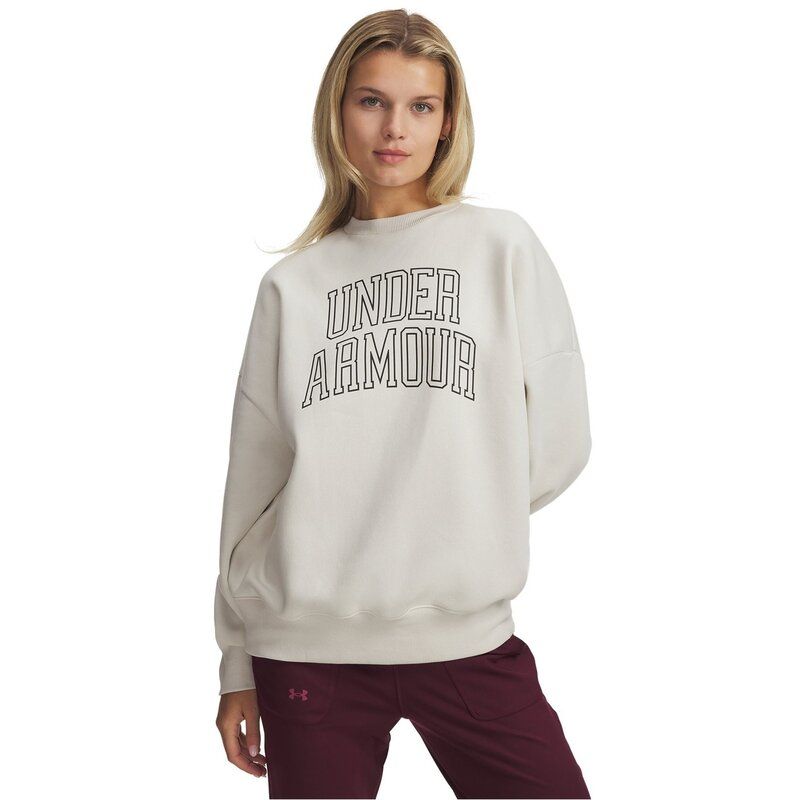 アンダーアーマー レディース アウター パーカー・スウェット Under Armour Rival Flc OS Crew Ld54 Summit White ホワイト 8,736円