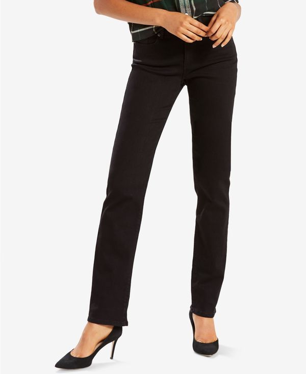リーバイス レディース ボトムス デニムパンツ ジーンズ Levis Womens Classic Mid Rise StraightLeg Jeans Soft Black ブラック