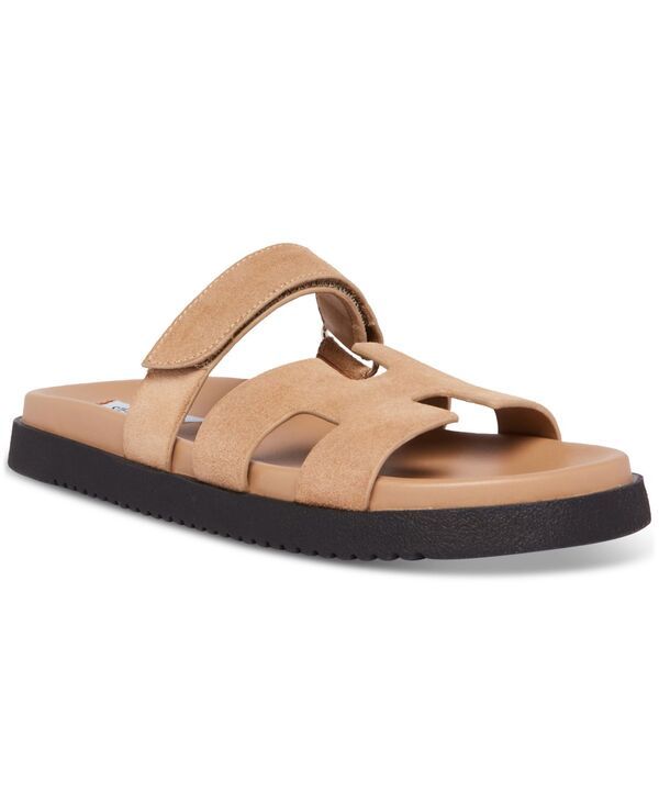 スティーブ マデン レディース シューズ サンダル Steve Madden Womens Mayven Strappy Footbed Slide Sandals Taupe Suede トープ