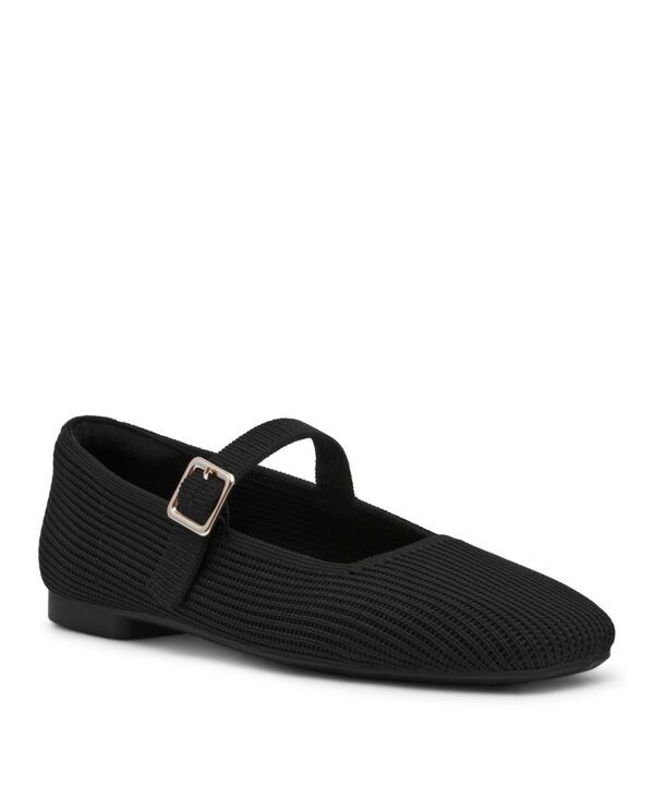 アンクライン レディース シューズ パンプス ニット Anne Klein Womens Mabel Knit Mary Jane Flats Black ブラック