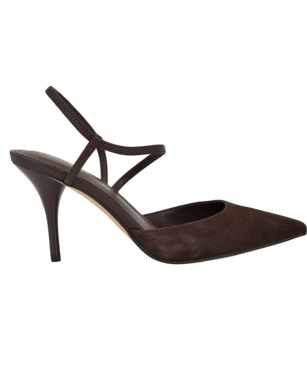カルバンクライン レディース シューズ パンプス Calvin Klein Womens Cordera Strappy Stiletto Pumps Dark Brown Suede ブラウン