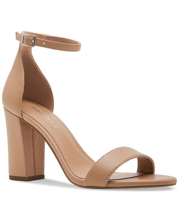 マッデンガール レディース シューズ サンダル ヒール Madden Girl Bella TwoPiece Block Heel Sandals Cafe Smooth