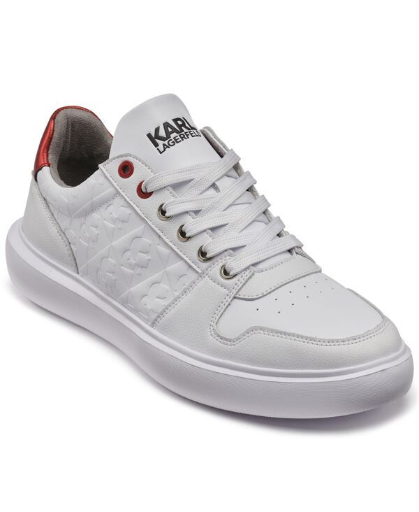 カール ラガーフェルド メンズ シューズ スニーカー ロゴ KARLAGERFELD PARIS Mens 3D Logo Stamp Sneakers White ホワイト