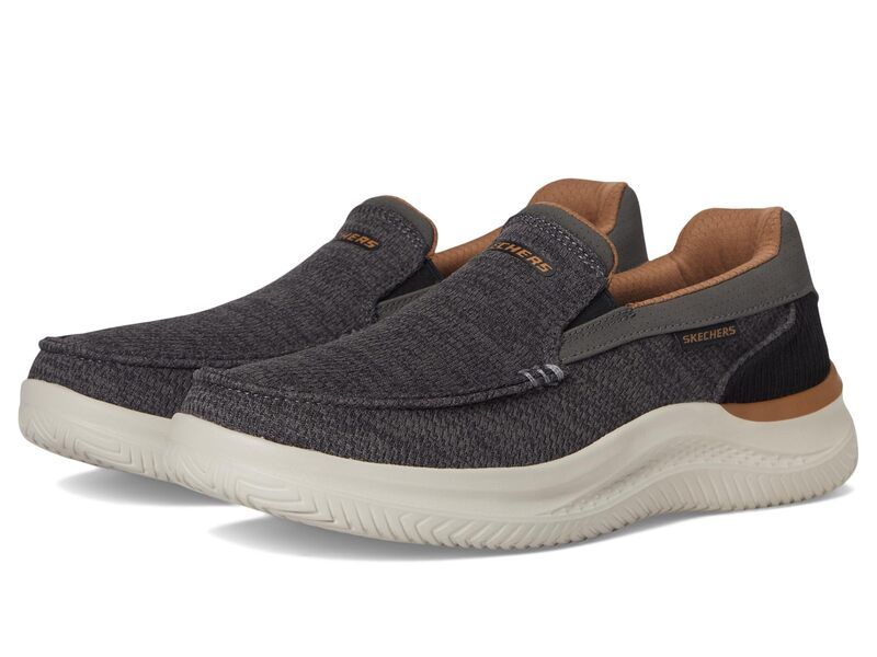 スケッチャーズ メンズ シューズ スリッポン・ローファー SKECHERS Hasting Marco GreyBlack ブラック
