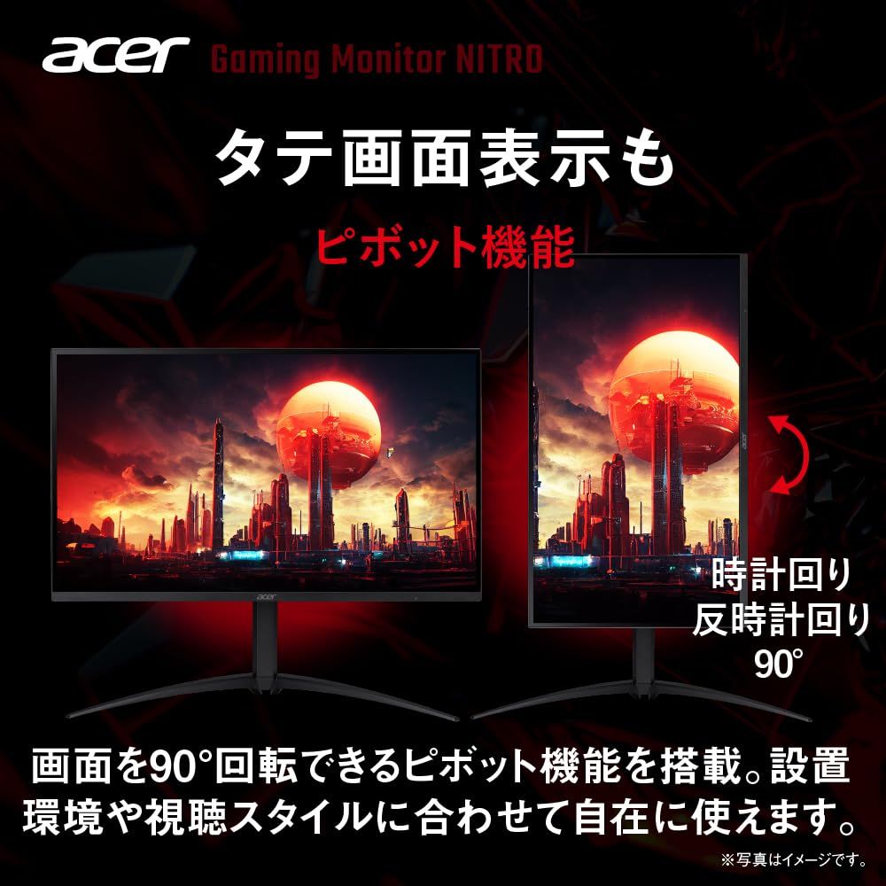 Acer ゲーミングモニター Nitro 27インチ MiniLED WQHD VA 非光沢 170Hz 2ms DeltaE<2 HDMI2.0 DisplayPort1.2 高さ調整 ピボット機能 HDR1000 ヘッドホン端子 PC PS5 Xbox X