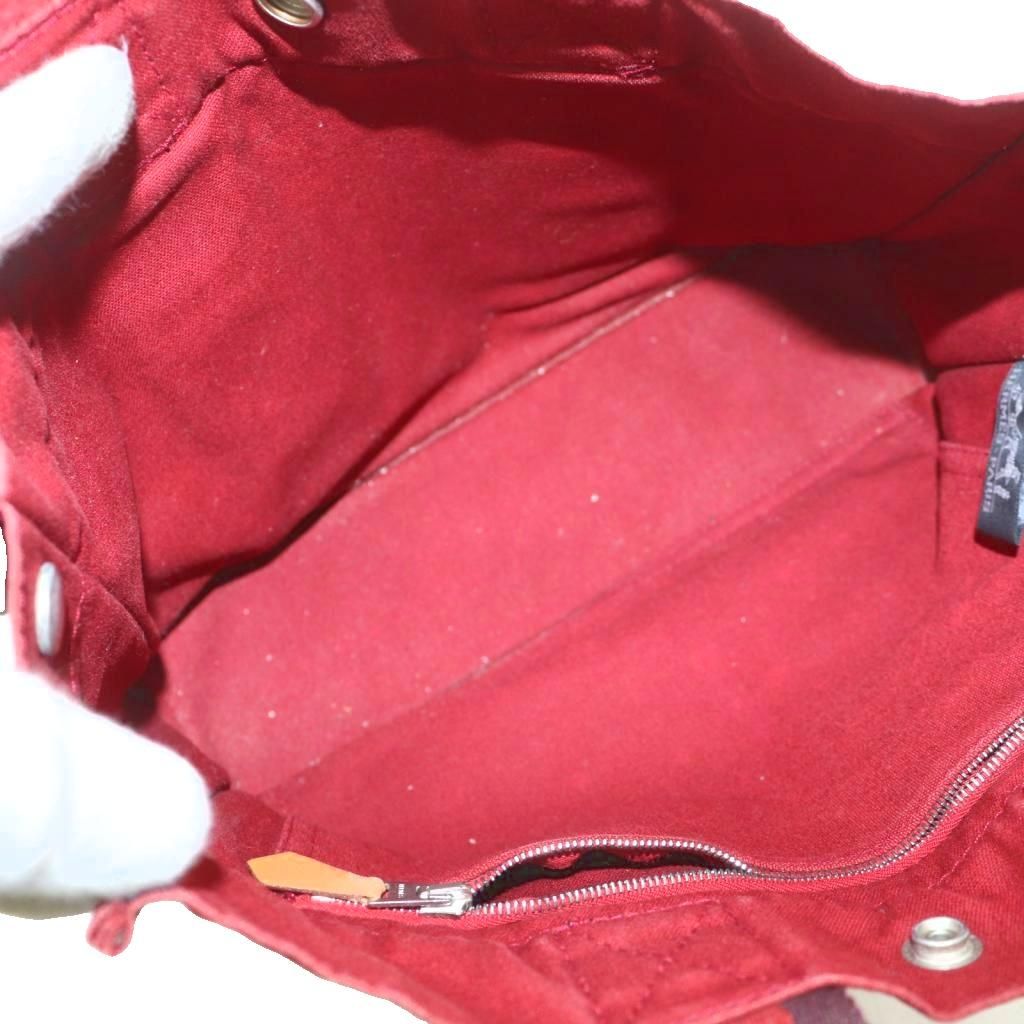 エルメス HERMES フールトゥ PM トートバッグ ハンド キャンバス 赤