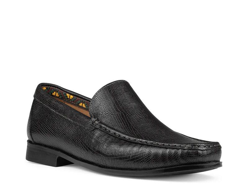 ドナルドプリネール メンズ シューズ スリッポン・ローファー Donald Plinereuben Loafer Black Lizard Print Leather ブラック