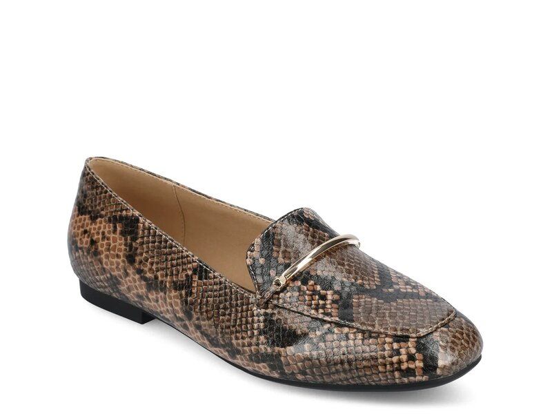 ジャーニー レディース シューズ スリッポン・ローファー Journee Wrenn Loafer Dark Brown Snake Print ブラウン
