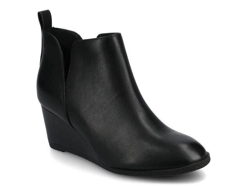 ジャーニー レディース シューズ ブーツ・レインブーツ Journee Mylee Wedge Bootie Black Smooth ブラック