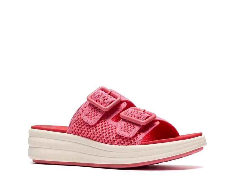 クラークス レディース シューズ サンダル Clarks Cloudstepper Drift Faye Wedge Sandal Pink ピンク