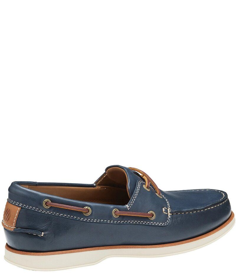 ジョンストンアンドマーフィー メンズ シューズ スリッポン・ローファー レザー Johnston Murphy Mens Monaco Leather 2Eye Boat Shoes Navy ネイビ