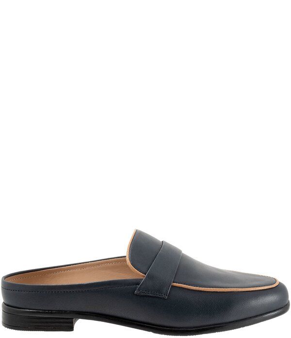 トロッターズ レディース シューズ パンプス レザー Trotters Lola Leather Piping Mules Navy ネイビー
