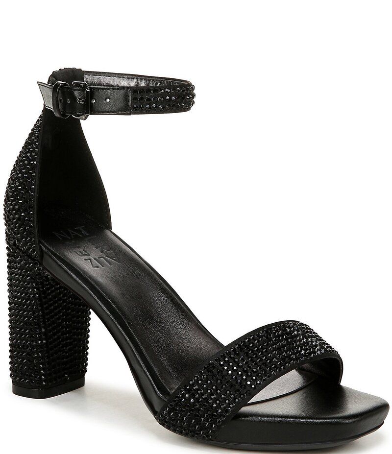 ナチュライザー レディース シューズ サンダル アンクル Naturalizer Joy Rhinestone Embellished Square Toe Ankle Strap Dress San