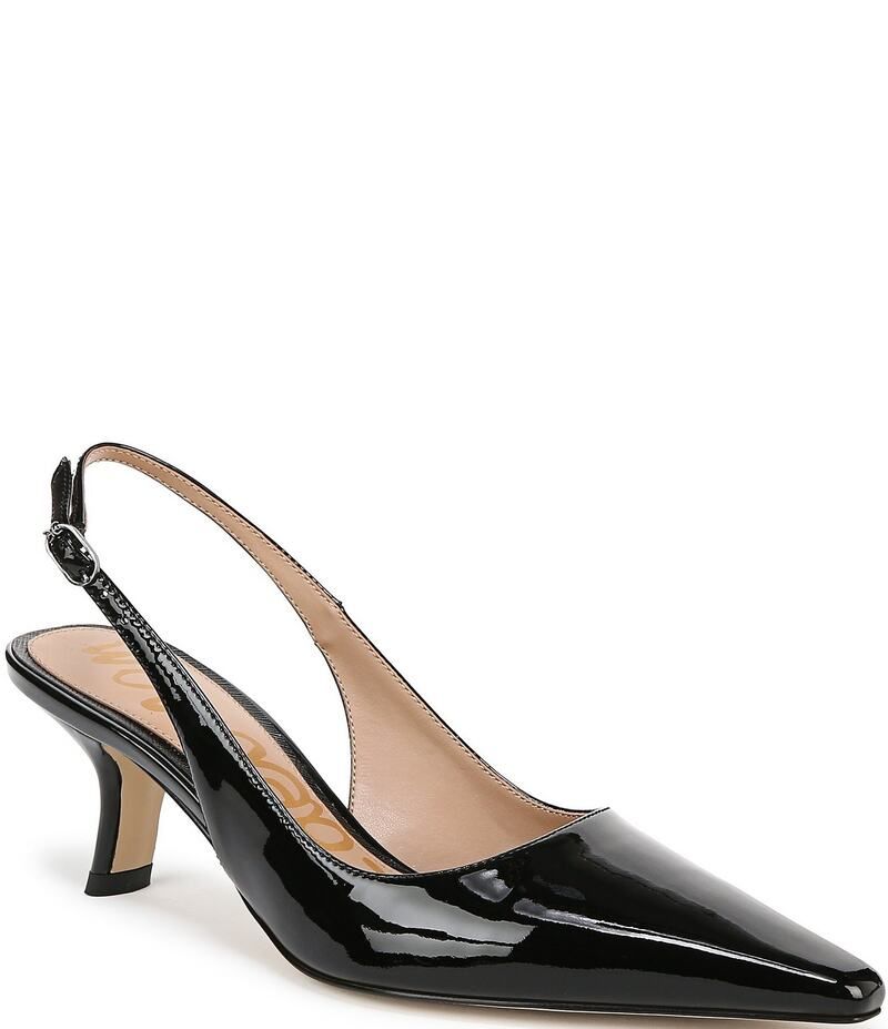サムエデルマン レディース シューズ ヒール レザー Sam Edelman Bianka Patent Leather Pointed Toe Slingback Pumps Black ブラック