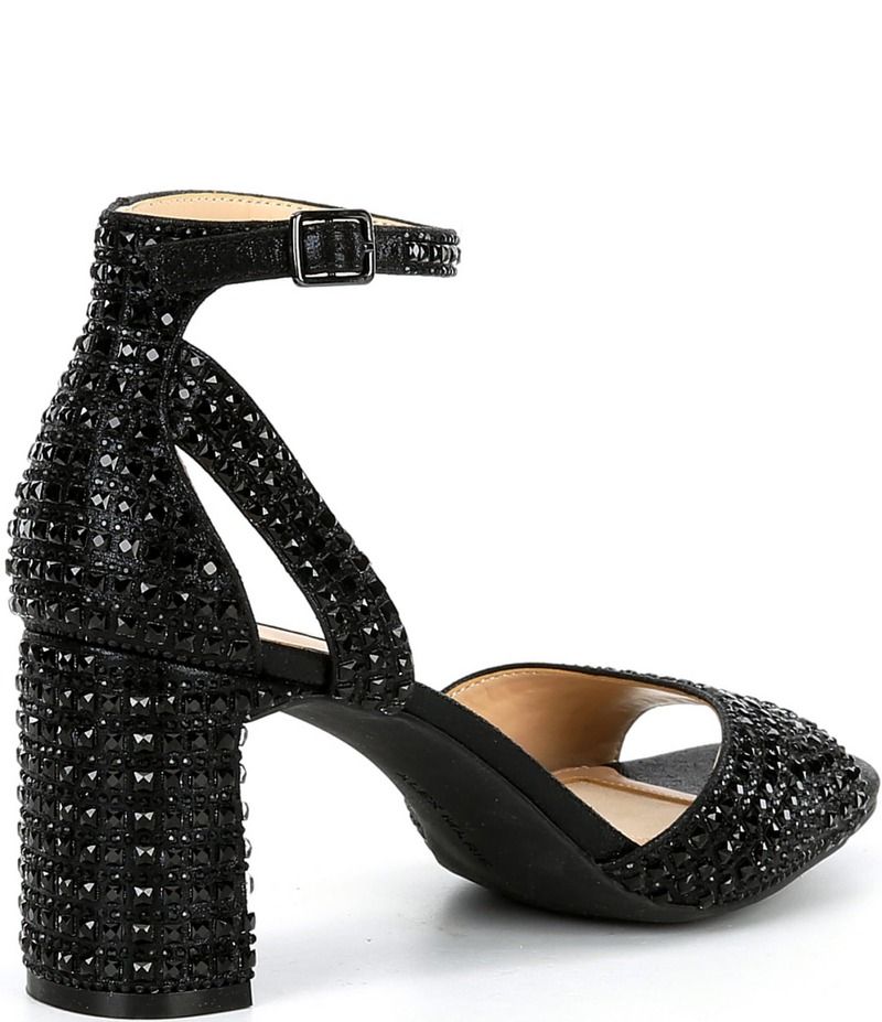 アレックスマリー レディース シューズ サンダル アンクル Alex Marie Ellise Rhinestone Ankle Strap Dress Sandals Black ブラック