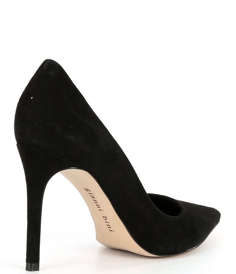 ジャンビニ レディース シューズ ヒール Gianni Bini Sampras Nubuck Pointed Toe Pumps Black ブラック