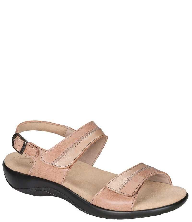 サス レディース シューズ サンダル レザー ヒール SAS Nudu TwoToned Leather Heel Strap Sandals Dawn