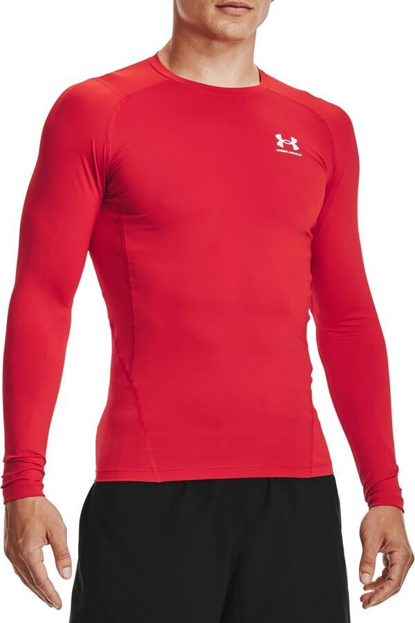 アンダーアーマー メンズ トップス シャツ Under Armour Mens HeatGear Compression Long Sleeve Shirt RedWhiteBlack ホワイト