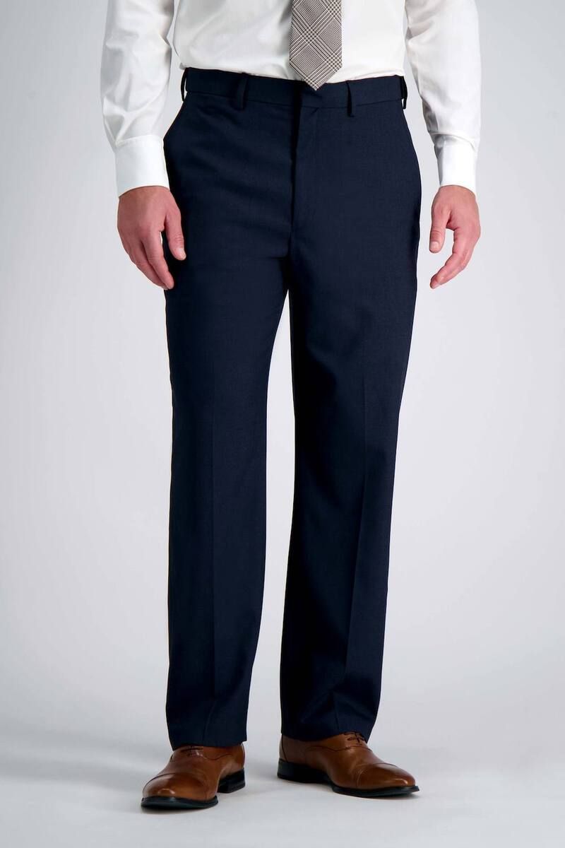 ハガー メンズ ボトムス カジュアルパンツ Mens Haggar Premium ClassicFit FlatFront Stretch Suit Pants Dark Navy ネイビー