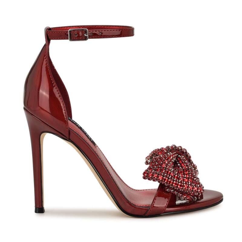 ナインウェスト レディース シューズ パンプス サンダル ヒール Nine Westansie Womens Embellished Stiletto Heel Dressandals White S
