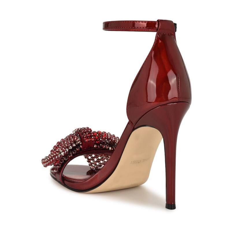 ナインウェスト レディース シューズ パンプス サンダル ヒール Nine Westansie Womens Embellished Stiletto Heel Dressandals White S