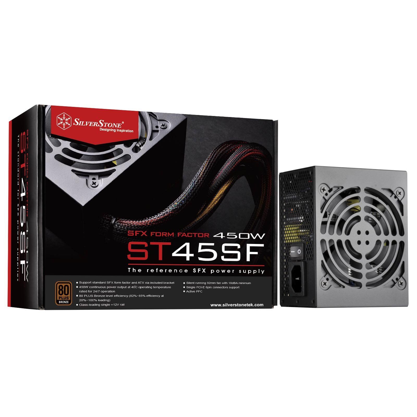 新品 SilverStone SFX電源ユニットSST-ST45SF-V3 ブラック