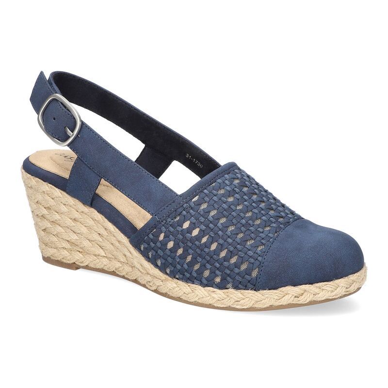 イージーストリート レディース シューズ サンダル Easy Streetaffy Womenslingback Espadrille Wedges Navy ネイビー