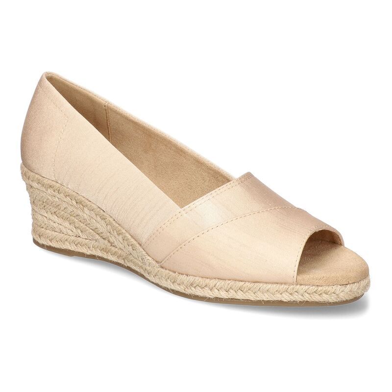 イージーストリート レディース シューズ サンダル Easy Street Jasper Womens Wedge Sandals Natural Thai Silk