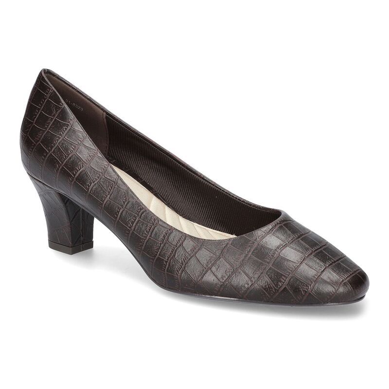 イージーストリート レディース シューズ パンプス ヒール Ballari by Easy Street Womens Block Heel Pumps Brown Croco ブラウン
