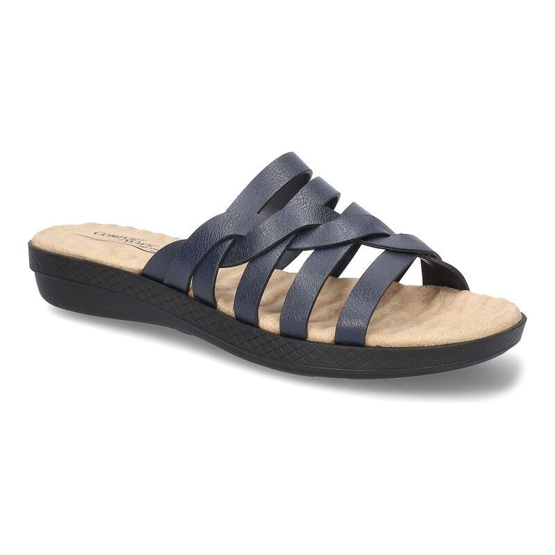 イージーストリート レディース シューズ サンダル Easy Street Sheri Womenslide Sandals Navy ネイビー