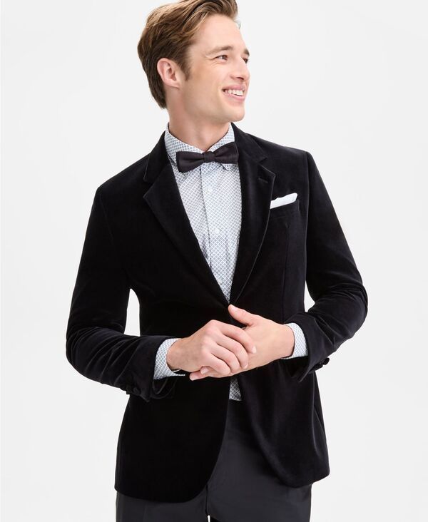 ヒューゴボス メンズ アウター ジャケット・ブルゾン ベルベット コート Hugo Boss MenslimFit Solid Velvet Sport Coat Black ブラック