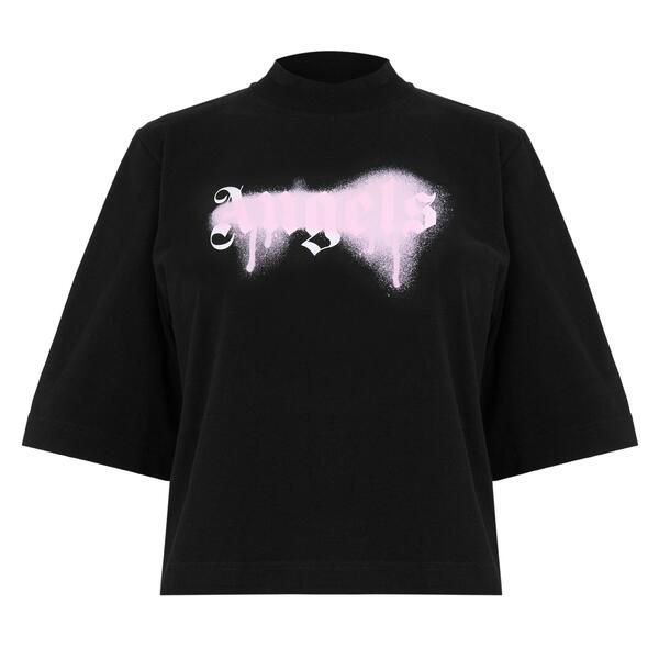 パーム・エンジェルス レディース トップス Tシャツ Palm Angels Womens TShirt Black Pink ブラック