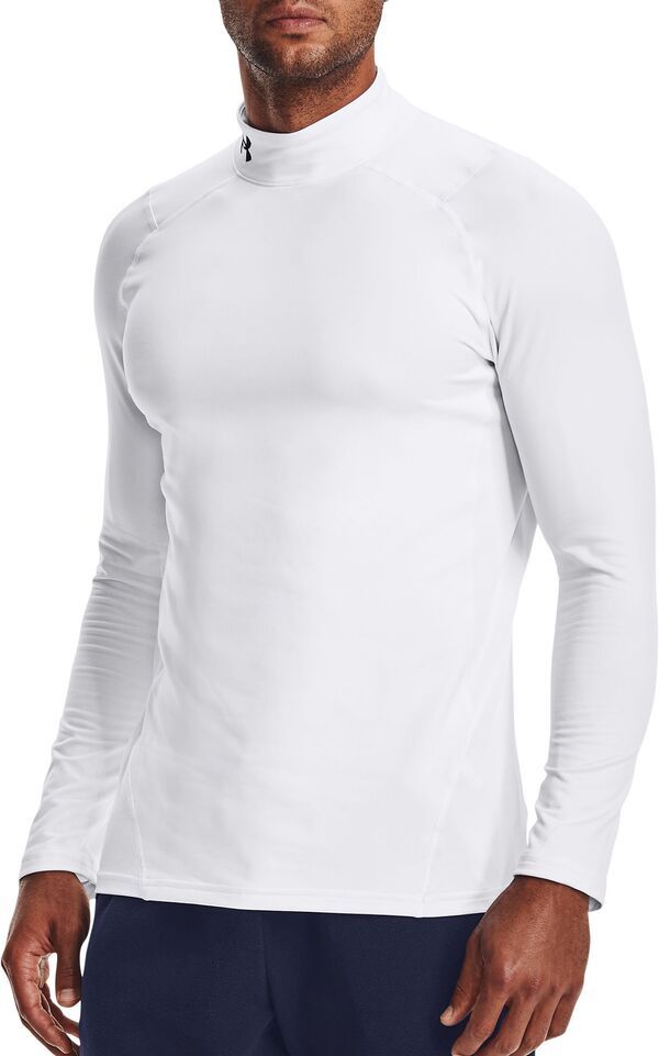 アンダーアーマー メンズ トップス シャツ Under Armour Mens ColdGearmour Fitted Mock WhiteBlack ホワイト