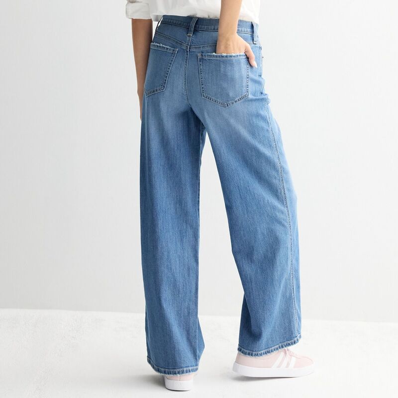 エスオー レディース ボトムス デニムパンツ ワイドレッグ ジーンズ Juniors SO High Rise Baggy Wide Leg Jeans Washed Black ブラック