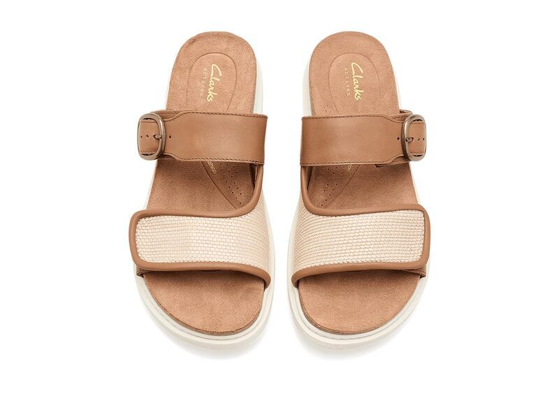 クラークス レディース シューズ サンダル Clarks Arwell Step Tan Leather タン