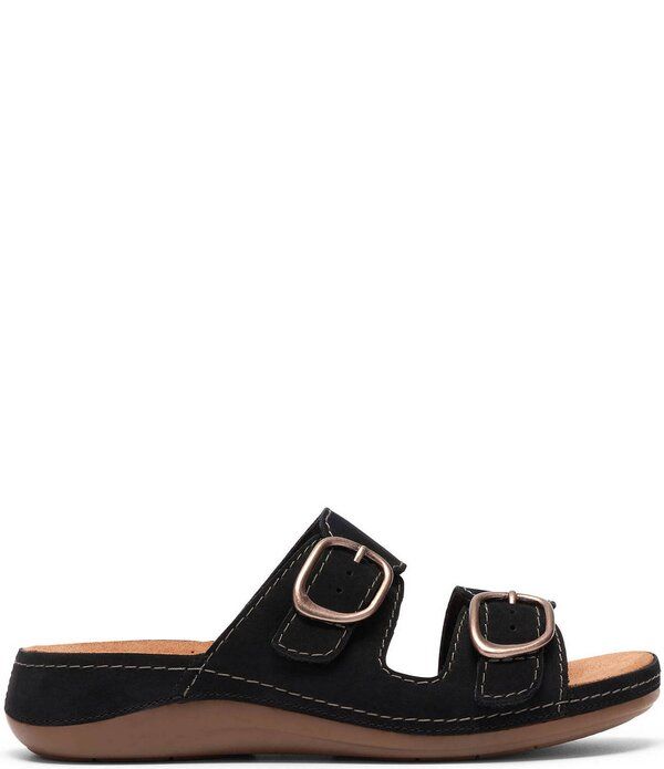 クラークス レディース シューズ サンダル スエード Clarks Artisan Cecily Step Nubuck Suede Slide Sandals Black ブラック