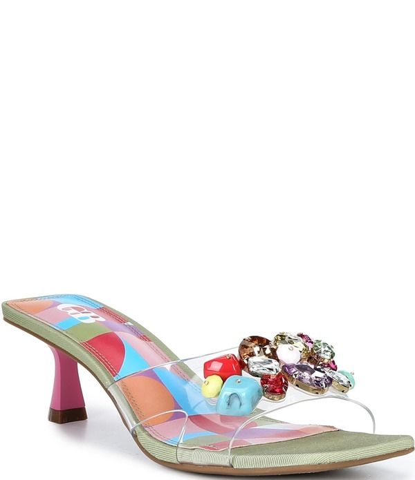 ジービー レディース シューズ サンダル GB SeaGlass Rainbow Jewel and Stonembellished Clear Dressandals ClearMulti マルチカ