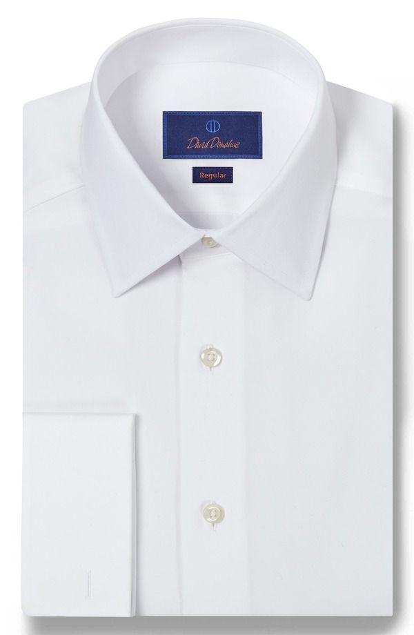 デイビッドドナヒュー メンズ トップス シャツ レギュラーフィット コットン Davidonahue Regular Fit French Cuff Cotton Broadcloth Dresshi
