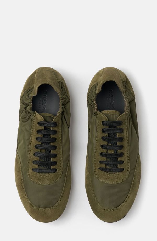 スカロッソ メンズ シューズ スニーカー SCAROSSO Leggera Sneakers Khaki Nylon カーキ