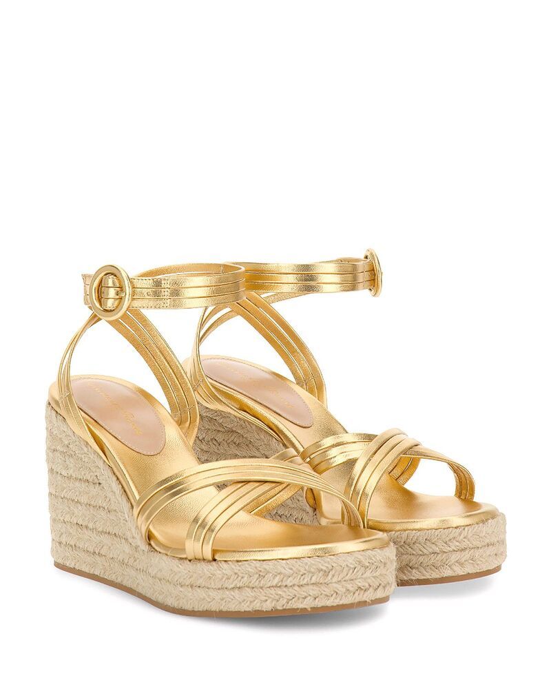 ジャンヴィト ロッシ レディース シューズ サンダル Gianvito Rossi Womens Lianne Beach Espadrillasandals Gold Lamb Leather ゴー