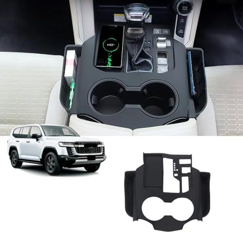 FOR 新型 ランドクルーザー300 ランクル300 LC300 FJ300 2021-2023 カスタムパーツ センターコンソール収納保護カバー ウォーターカップパネルカバー シリコーン ランドクルーザー300 アクセサリー (黒)as 09e9ed53