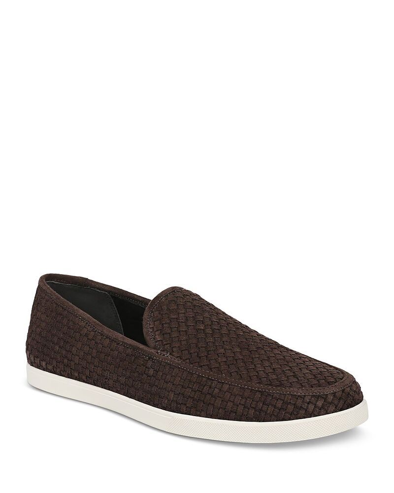 ヴィンス メンズ シューズ スリッポン・ローファー スエード Vince Mensonoma Suede Basketweave Loafers Cocoa Brown ブラウン