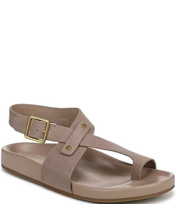 フランコサルト レディース シューズ パンプス サンダル スエード Franco Sarto Blair Suede Toe Loop Sandals Beige ベージュ