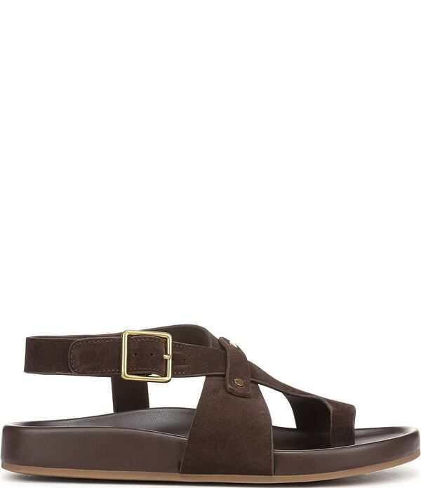 フランコサルト レディース シューズ パンプス サンダル スエード Franco Sarto Blair Suede Toe Loop Sandals Dark Brown ブラウン
