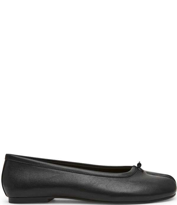 スティーブ マデン レディース シューズ パンプス レザー Steve Madden Calico Leather Splitoe Ballet Flats Black ブラック