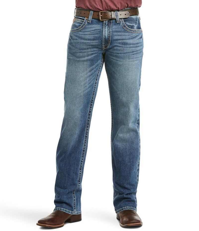 アリアト メンズ ボトムス デニムパンツ スリムフィット ストレート ジーンズ Ariat M5 Stillwell Slim Fit Stackable Straight Leg Jeans Blu