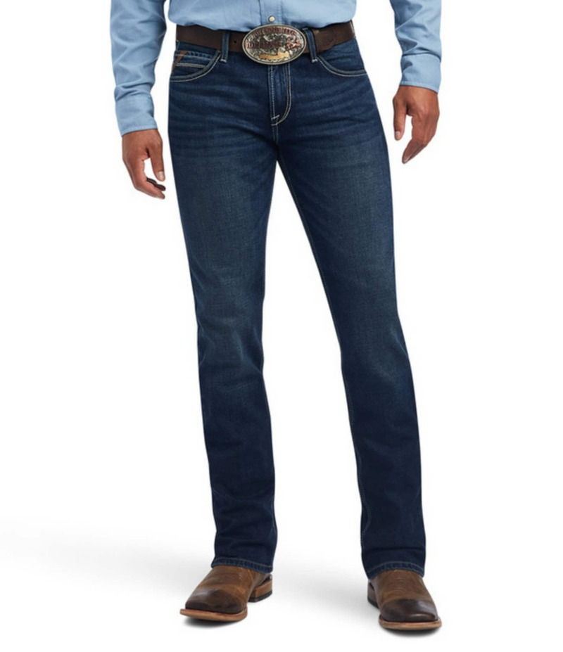 アリアト メンズ ボトムス デニムパンツ スリムフィット ストレート ジーンズ Ariat M7 Toro Slim Fit Straight Leg Jeans Blue ブルー